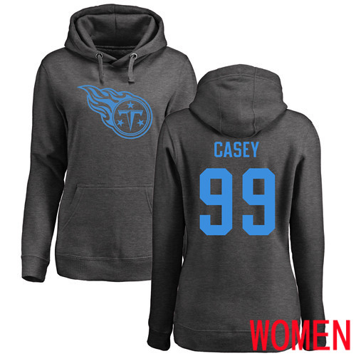 Tennessee Titans Ash Women Jurrell Casey One Color NFL Football 99 Pullover Hoodie Sweatshirts